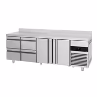 Rashladni pult PREMIUM - 2330x700 mm - 632 l - Ventilirano hlađenje - s 2 vrata - s 4 ladica - Podignuti rub