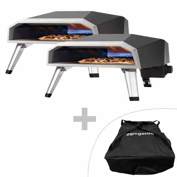 (2 Stück) Outdoor Pizzaofen Gas - für Ø 40cm Pizza - bis 500°C - inkl. Tragetasche