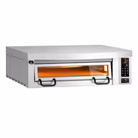 Electric Deck Pizza Oven Power - Single Deck - Refractory Stone Deck - 9 x Ø 34cm (13.4") - Digital Controls - incl. Stainless steel hood