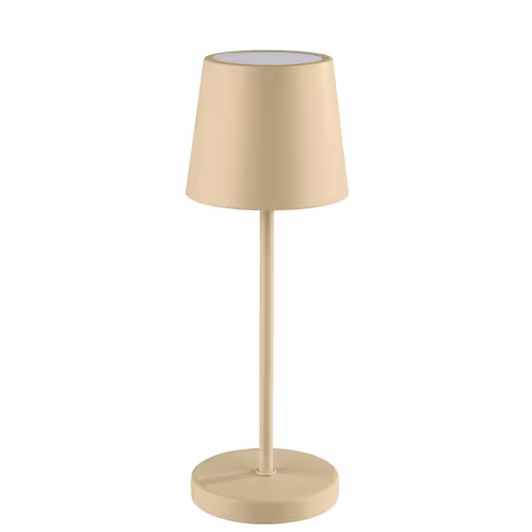 Şarj Edilebilir Masa Lambası - MERLE MINI - 3 kademeli kısılabilir - Ø90x250mm - Sand