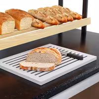 Bakery Buffet Display Counter DUBLIN - 1600mm - with 2 Shelves - on Castors - Black Granite Worktop
