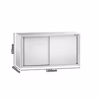 RVS wandkast PREMIUM - 1200x400x650mm - met schuifdeuren