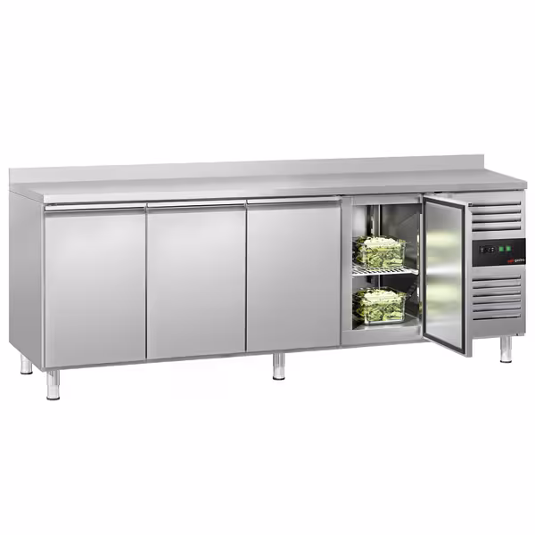 Rashladni pult ECO - 2230x700 mm - 553 l - Ventilirano hlađenje - s 4 vrata - Podignuti rub