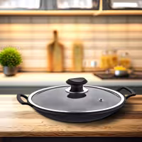 Wok-Pann – Ø 340 mm – antihaft – Héicht: 130 mm – mat Glasdeckel