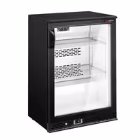 Barski hladnjak - 600 mm - 125 l - s 1 staklena vrata - crna