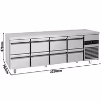 Rashladni pult PREMIUM - 2330x700 mm - 632 l - s 8 ladica - Ventilirano hlađenje