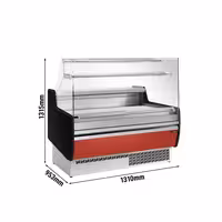 Serve Over Counter - 1310mm - with 2 doors - front panel red (RAL3003) - capacity 144 litres