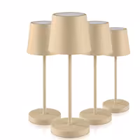 (4 pcs) LED Table Lamp - MERLE MINI - Rechargeable - Cordless - 3-step dimmable - Ø90mm - Sand - with Charging Dock