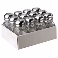 Maitseainepurk - 12-osaline komplekt - nurgeline - klaas/roostevaba teras - Kõrgus: 100 mm