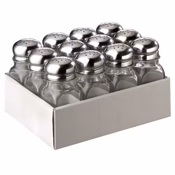 Maitseainepurk - 12-osaline komplekt - nurgeline - klaas/roostevaba teras - Kõrgus: 100 mm