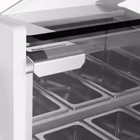 Ice Cream Display Freezer | ADAM - 1700mm - Ventilated cooling - with LED lighting - for 18 x 5 litres Napoli pans or 12 x 7 litres - White - curved glass canopy