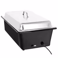 Električna grijana posuda - GN 1/1 - s poklopcem - crna (chafing dish)