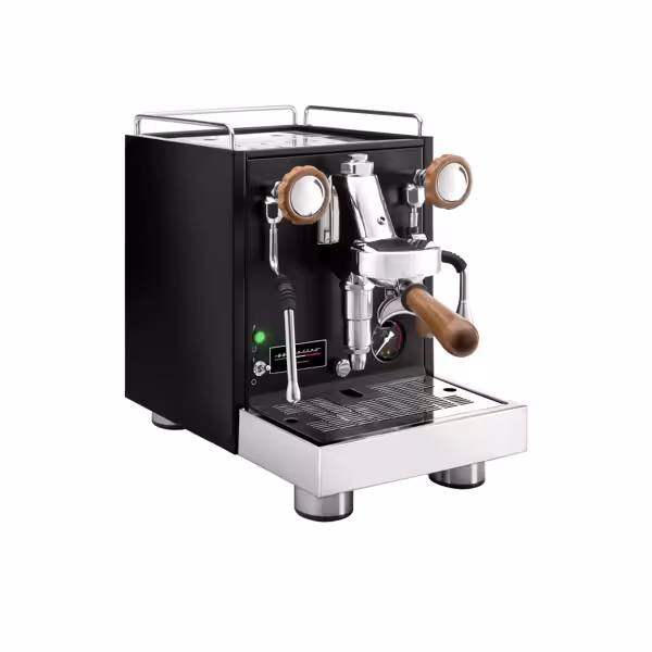 Profesyonel Espresso Kahve Makinesi "Mini" - 1 grup - 1,2 kW - süt köpürtücü ve sıcak su ile - siyah