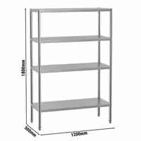رفوف ستانلس ستيل ECO - 1200x500mm - عمق: 500 mm - 4 رفوف - الحمولة: 280 kg