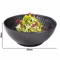 (6 adet) Kase - AIKO - Melamin - 1,2L - köşeli - 205x205mm - Derinlik:80mm - Siyah