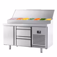 ثلاجة تحضير سلطات PREMIUM PLUS - 1468x700mm - 1 باب & 2 أدراج - مخصصة لـ 1x GN 1/2 & 6x GN 1/3