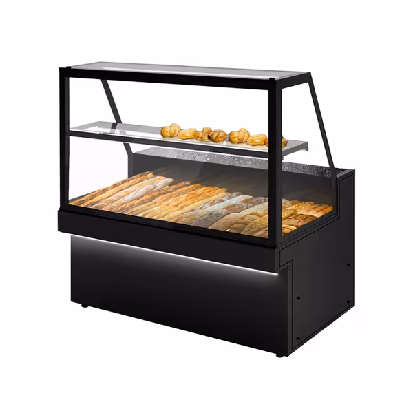 Savitarnos šaldoma vitrina TORONTO - 1500x800 mm - Spalva juoda - Su 1 lentynomis - granitinis stalviršis juodas