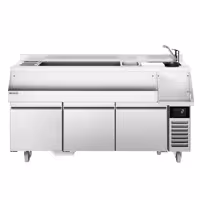 Stół chłodniczy barowy do koktajli i napojów – 1600 mm – 235 L – z 3 szufladami i gniazdem 230 V