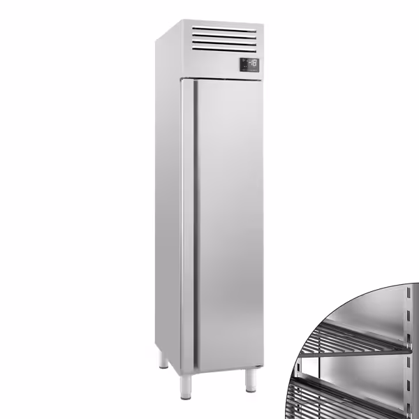 Szafa mroźnicza Premium PLUS – stal nierdzewna – GN 1/1 – 325 L – z 1 drzwiami