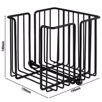 (6 adet) Peçetelik - URBAN - Metal - yaklaşık 120 kokteyl peçetesi - 190x190x180mm - Siyah - ağırlık çubuğu dahil