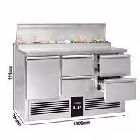 Pripremni rashladni pult PREMIUM - 1368x700 mm - 1 vrata i 4 ladice - za 8x GN 1/6