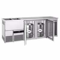 Pivski štand PREMIUM - 2500x700 mm - 3 Staklena vrata