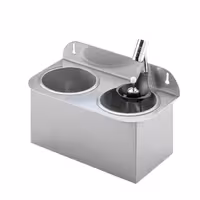 Dondurma Kaşık Yıkama Ünitesi - Kepçe Yıkama ile kepçe yıkama duşu & entegre su geri akış önleyici 312x161x210mm süzgeç tabağı dahil & süzgeç parçası dahil