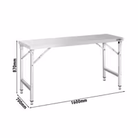 Paslanmaz Çelik Çalışma Tezgahı - Katlanabilir - 1600x700mm