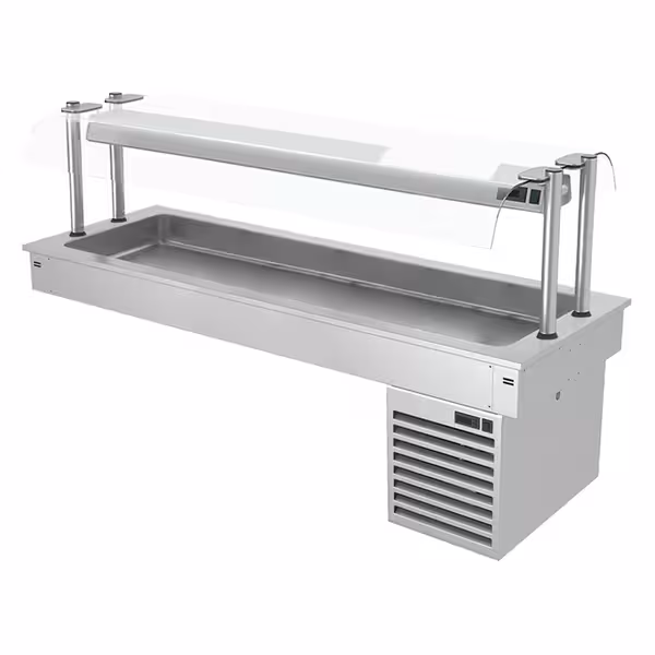 Ugradno rashladno korito - 1785 mm - od +2 do +8 °C - 5x GN 1/1 - 410 W - sa zaštitnim staklom