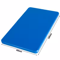 Griešanas dēlis - 600x400 mm - Biezums: 20 mm - HACCP atbilstošs - PE500 (HDPE) polietilēns - Zils - Neslīdošs - Var mazgāt trauku mazgājamā mašīnā