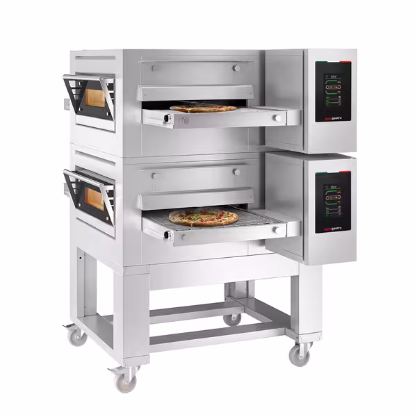 (2 Units) Commercial Electric Conveyor Oven – 1670 x 2150 mm – Touch Control – 800 mm Belt Width – incl. Stand