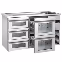 Pivski šank PREMIUM - 1550x700 mm - 5 Staklene ladice