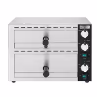 Electric Pizza Oven - Double Deck - Stone Deck - 1+1 x Ø 33cm (13") - 230V Single Phase - Mechanical Controls - up to 300°C
