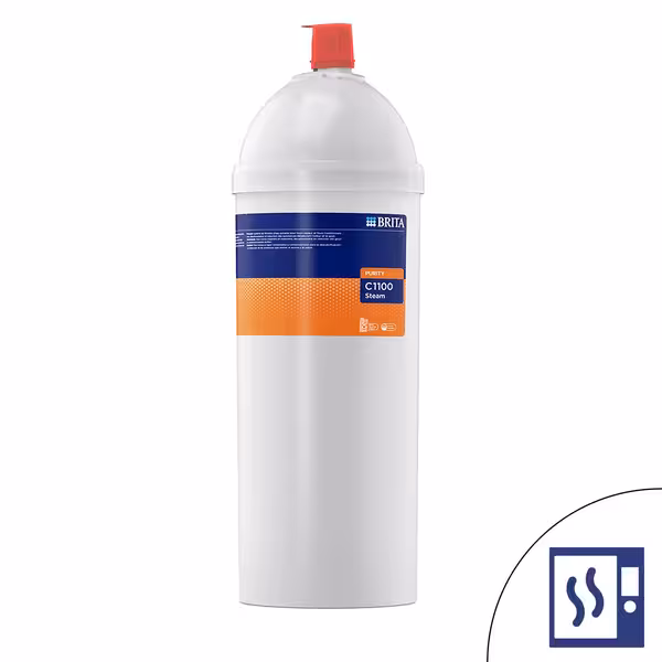 BRITA | Commercial Water Filter Cartridge for Combi Steamers – 7,907 L @10°dH – Fits Head 1023325 – Bypass Pos. 1 – Protects Fine Steam Nozzles