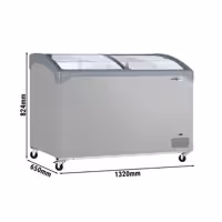 Zamrażarka skrzyniowa – 1320 x 650 mm – 286 L – z pokrywą szklaną przesuwną