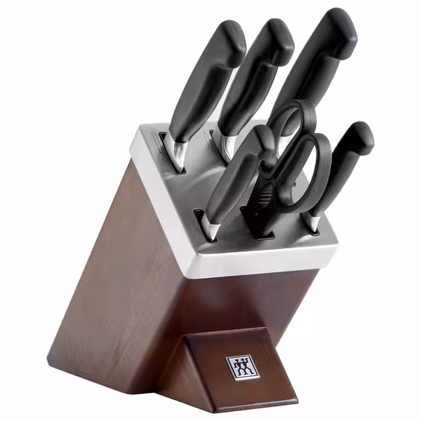 ZWILLING | VIER STERNE SharpBlock - Zelfslijpend messenblok - 7 stuks - Bruin