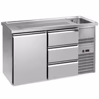 Direct Draw Beer Dispenser / Kegerator PREMIUM PLUS - 1550x700mm - 1 Solid Door & 3 Drawers