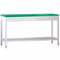 Table de travail inox PREMIUM - 2000 x 600 mm - avec tablette inférieure - incl. Planche à découper Verte