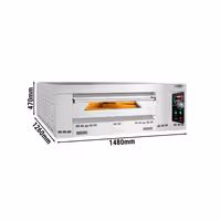 Gas Deck Pizza Oven - Single Deck - Refractory Stone Deck - 9 x Ø 34cm (13.4") - 230V Single Phase - Mechanical Controls - up to 450°C