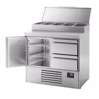 Pripremni rashladni pult - 978x700 mm - 1 vrata i 2 ladice - za 5x GN 1/4