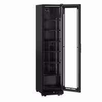 Commercial Beverage Display Fridge - 500mm - 295 Litres - with 1 hinged glass door - LED lighting - Black - Temperature range 0 to 7 °C