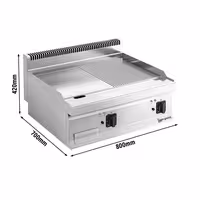 Chapa elétrica - 7,1 kW - Mista (lisa/ranhurada) - Superfície de cozedura: 800x700mm