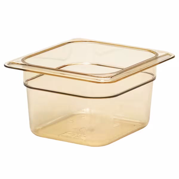 (6 szt.) CAMBRO | Pojemnik GN 1/6 H-PAN™ – wysokość: 100 mm – odporny na wysoką temperaturę – bursztynowy