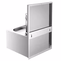 Higijenski umivaonik za pranje ruku - s koljenim ventilom - Nehrđajući čelik (AISI 304) - s miješalicom/ventilom s koljenim upravljanjem & dozatorom sapuna