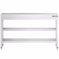 طاولة عمل ستانلس ستيل PREMIUM - 1500x600mm - مع رف سفلي & رف وسطي