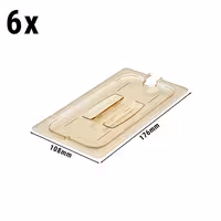 (6 komada) CAMBRO | H-PAN™ - GN poklopac 1/3 otporan na toplinu - Sa urezom i drškom - Jantar
