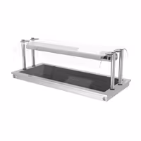 Commercial Drop-in Hot Plate - Stainless Steel - with Ceramic Glass Surface - 1460mm - 4x GN 1/1 - 1.8 kW - with Toughened Glass Sneeze Screen
