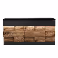 Kassentisch TORONTO - 1800mm - Holzfront - schwarze Granit-Arbeitsplatte