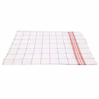 (180 unid) Pano para copos em Linho e algodão lavável a 95°C; resistente ao cloro - 65x65cm - Vermelho / Branco