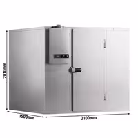 Inox rashladna komora - 2100x1500 mm - 4,80 m³ - uklj. rashladni agregat - -2/+8 °C